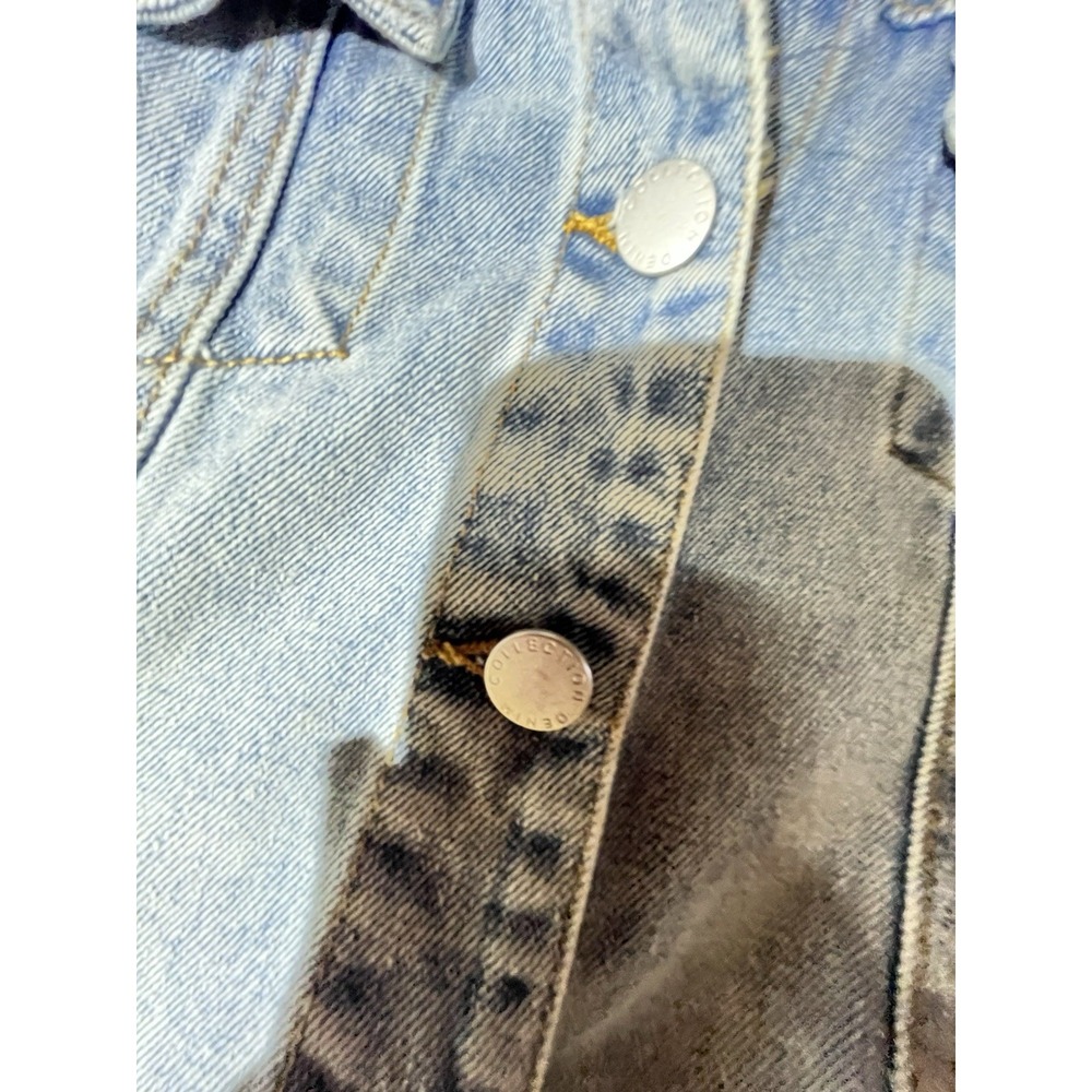Ci Sono Acid Wash Cropped Denim Jacket Light Blue Distressed Frayed XL - Picture 5 of 11